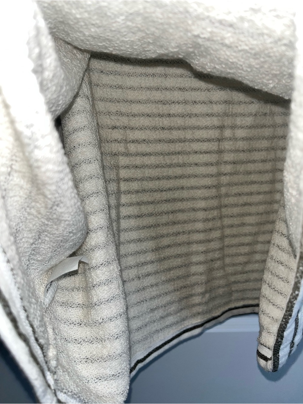 Bucket List Cotton Terry Cloth Lined Striped Cropped Oversize Casual Beach Top L - Picture 8 of 10